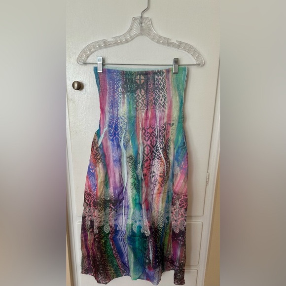 Lapis Dresses & Skirts - Colorful Bohemian tube top dress or Maxi Skirt stretchy - NWOT